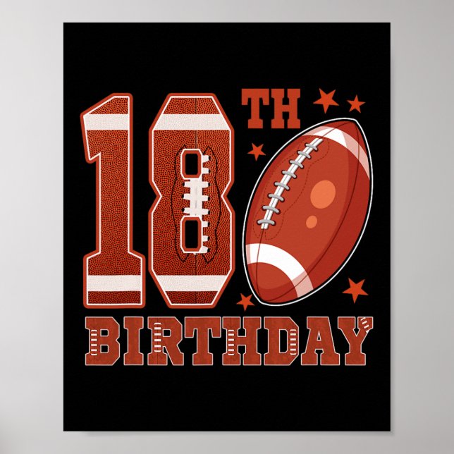 Affiche 18e anniversaire Football Thème 18 ans Naissance d (Devant)
