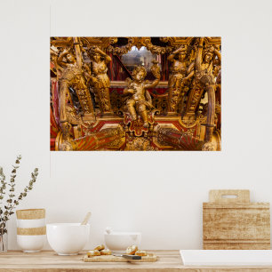 Affiche 18e c. Détail de l'entraîneur. Museu dos Coches. L