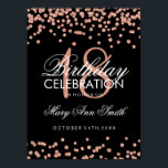 Affiche 18th Birthday Rose Gold Faux Glitter Confetti<br><div class="desc">Elegant 18th Birthday Rose Gold Faux Glitter Confetti Black banner template.</div>