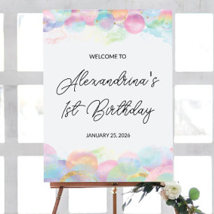Affiche 18x24" Colorful Rainbow Bubble Bienvenue Anniversa