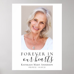 Affiche 18x24 Forever in Our Hearts Photo Funeral Welcome