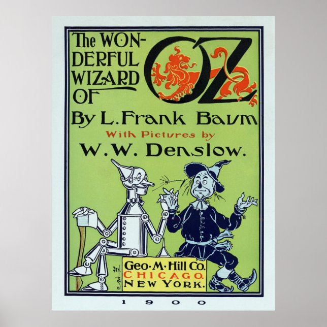 Affiche 1900 Couverture du roman de l'ASSISARD d'OZ (Devant)