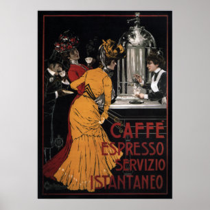 Affiche ~ 1900 de Servizio Istantaneo de ~ de café express