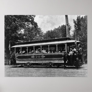 Affiche 1900 ferroviaire de chariot à Colombie