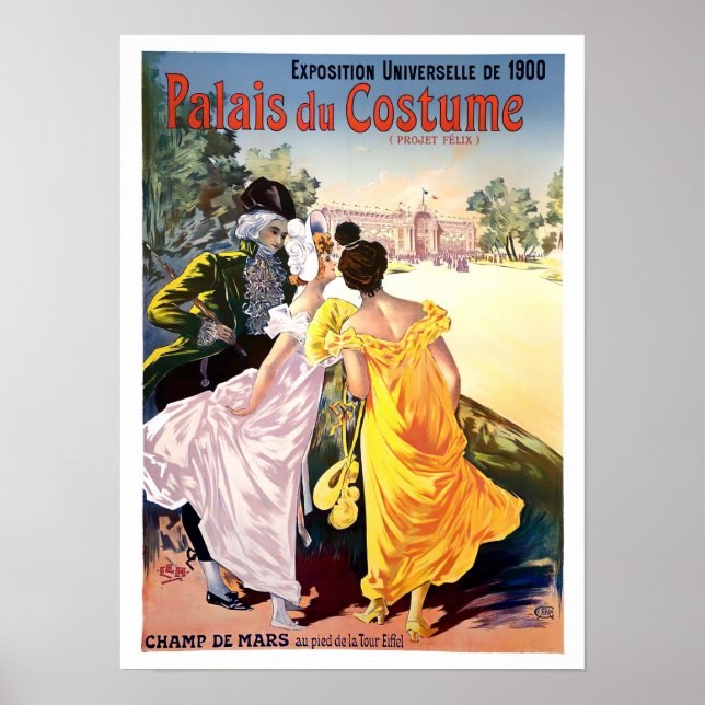 Affiche 1900 Paris Expo France voyage vintage (Devant)