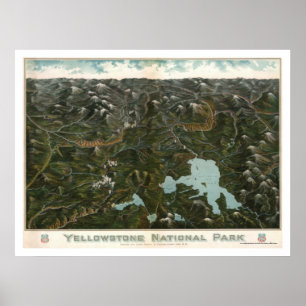 Affiche 1902 de parc national de Yellowstone