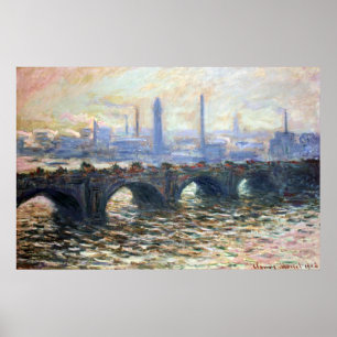 Affiche 1902 Monet Le Pont de Waterloo anagoria   Vintage