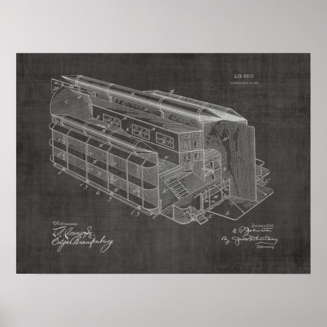 Affiche 1903 Aéronefs Brevet d'art d'avion Imprimer (Devant)