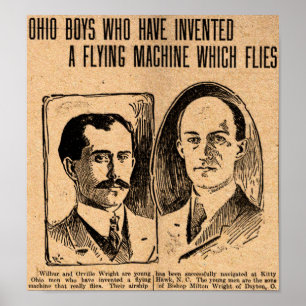 Affiche 1903 Wright Brothers réplique de l'affiche du jour