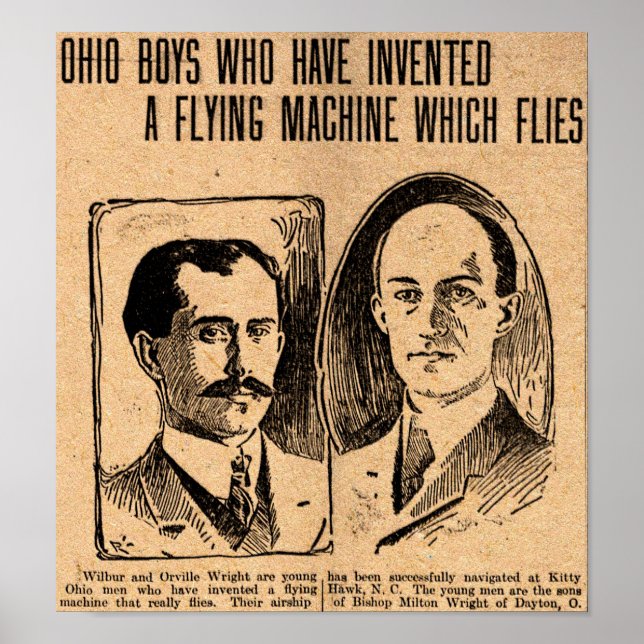 Affiche 1903 Wright Brothers réplique de l'affiche du jour (Devant)