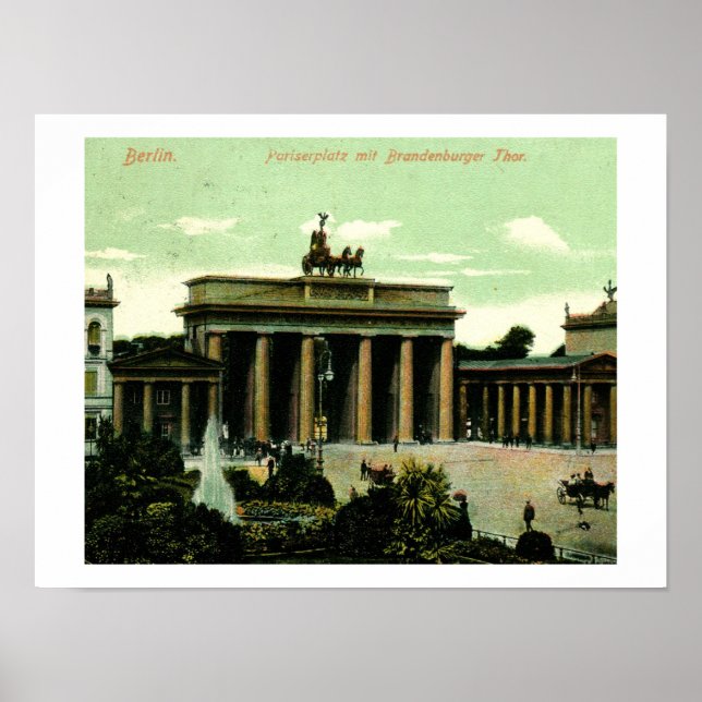 Affiche 1906 Porte de Brandebourg, Berlin, Allemagne Vinta (Devant)
