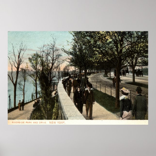 Affiche 1906 Riverside Park and Drive, New York (Devant)