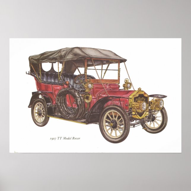 Affiche 1907 TT Modèle Rover Automobile (Devant)