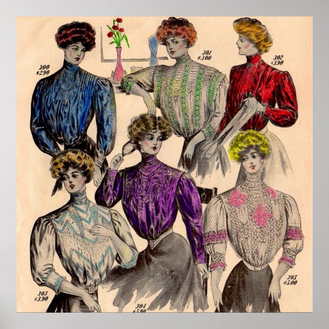 Affiche 1908 Gimbels dames blouses taille no 1 (Devant)