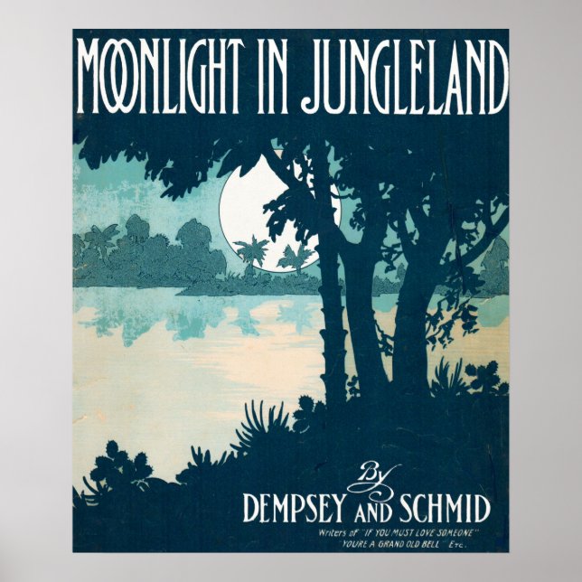 Affiche 1909 Lumière de la lune dans la partition Junglela (Devant)