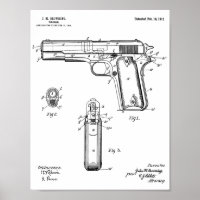 1911 Colt Browning Gun brevet d'art dessin