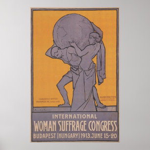 Affiche 1913 du congrès de suffrage de femmes