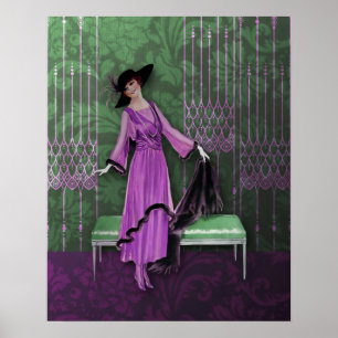 Affiche 1913 Luxe : Mode Vintage à Lilac & Mint