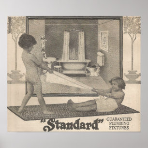 Affiche 1913 Publicité sur les appareils de bain