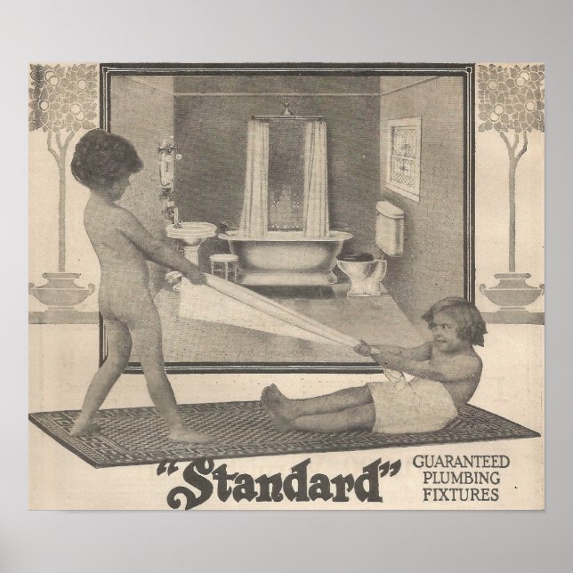 Affiche 1913 Publicité sur les appareils de bain (Devant)