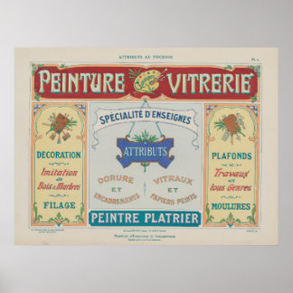 Affiche 1914 Charayron Pochoir Art Ornement Pl02