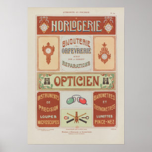 Affiche 1914 Charayron Pochoir Art Ornement Pl15