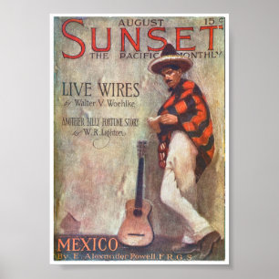 Affiche 1914 ! coucher de soleil MAGAZINE COVER ART