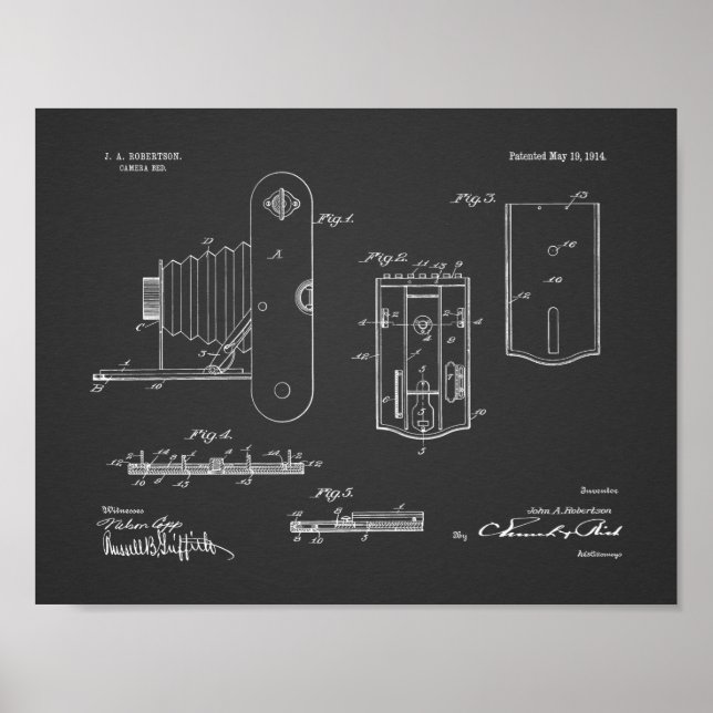 Affiche 1914 Folding Camera Patent Art Drawing Print (Devant)