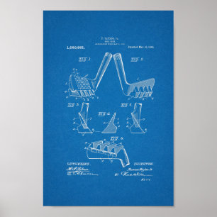 Affiche 1914 Vintage Golf Club Brevet Plan directeur Art I