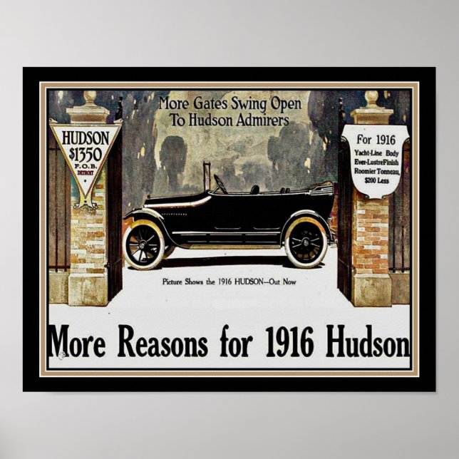 Affiche 1916 Hudson Automobile Advertisement (Devant)