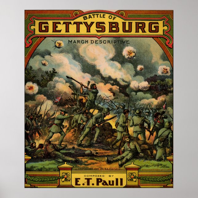 Affiche 1917 La bataille de Gettysburg, album de musique (Devant)