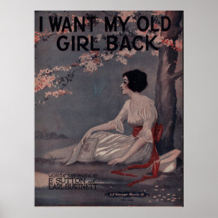 AFFICHE 1918 JE VEUX QUE MA VIEILLE FILLE REVIENNE