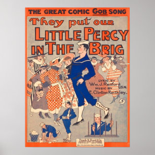 Affiche 1919 Ils mettent notre petite Percy dans le feu