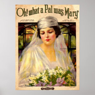 Affiche 1919 Oh ! Quelle feuille de chanson Pal Était Mary