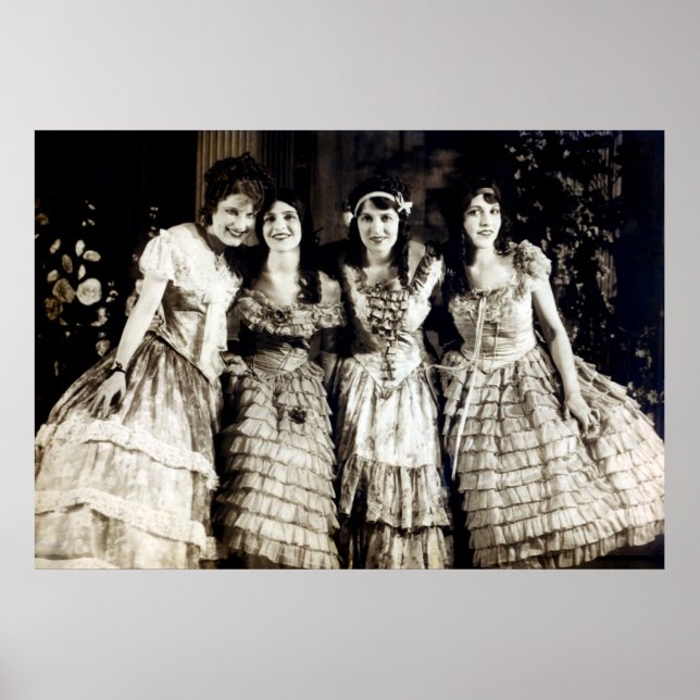 Affiche 1920 Filles amies souriantes (Devant)