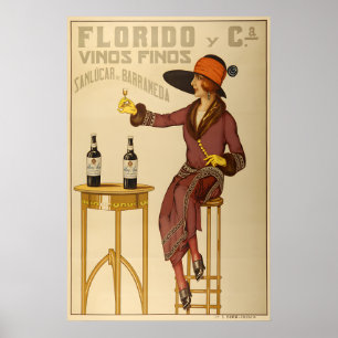 Affiche 1920 Florido Vinos Finos - Vin espagnol vintage