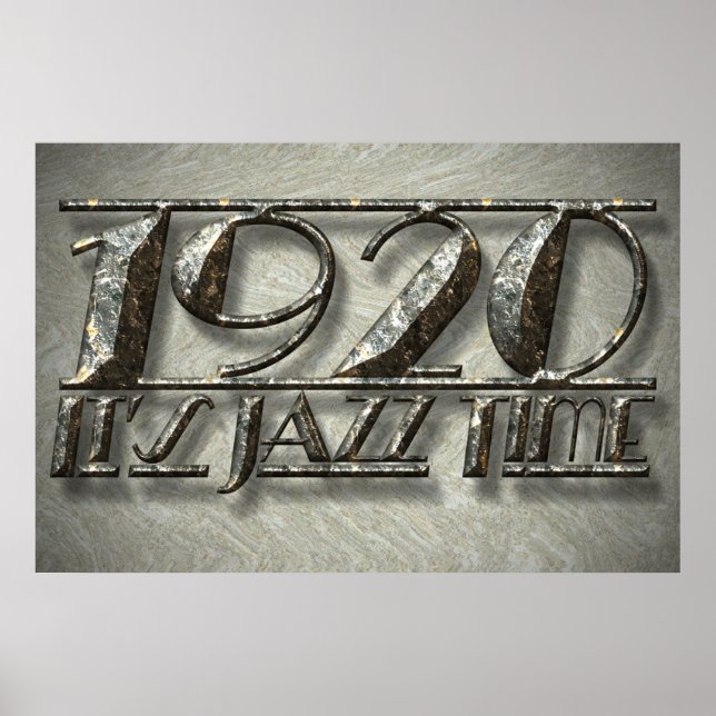 Affiche 1920 Jazz Time Dance Style Music Vintage Billboard (Devant)