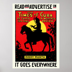 Affiche 1920 Le Times de Cuba