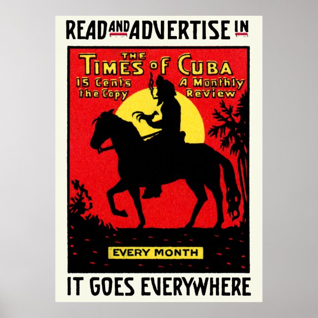 Affiche 1920 Le Times de Cuba (Devant)