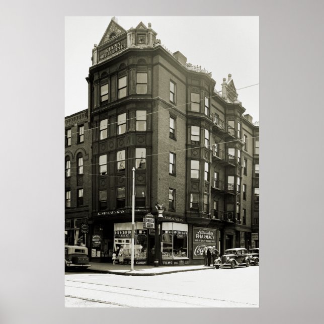 Affiche 1920's 373 South Broadway Boston Mass.  Drug Store (Devant)