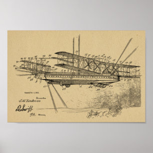 Affiche 1921 Aéronefs Brevet d'art d'avion Imprimer