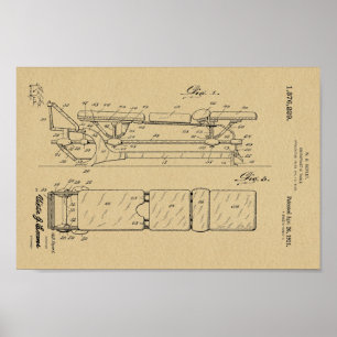 Affiche 1921 Vintage Chiropractic Table Patent Art Print