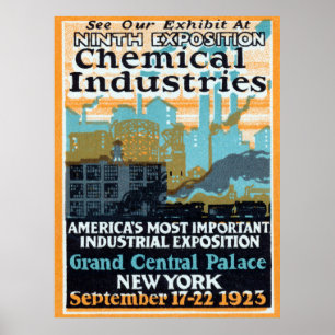 Affiche 1923 Exposition de l'industrie chimique