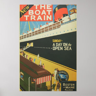 Affiche 1925 Boston & Maine RR Le Train de la Fierté - Vin
