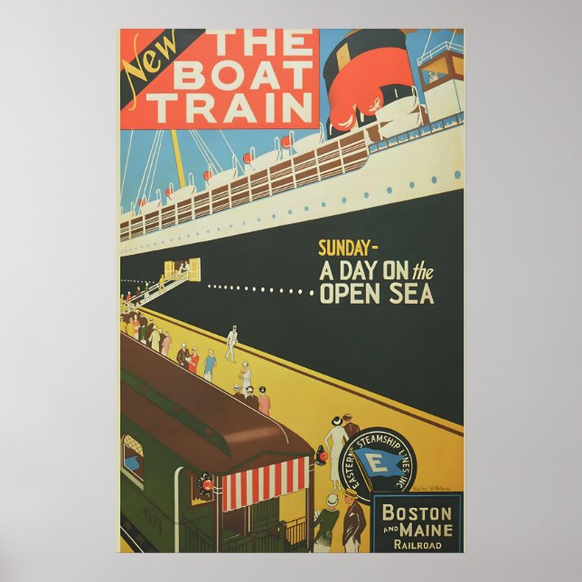 Affiche 1925 Boston & Maine RR Le Train de la Fierté - Vin (Devant)