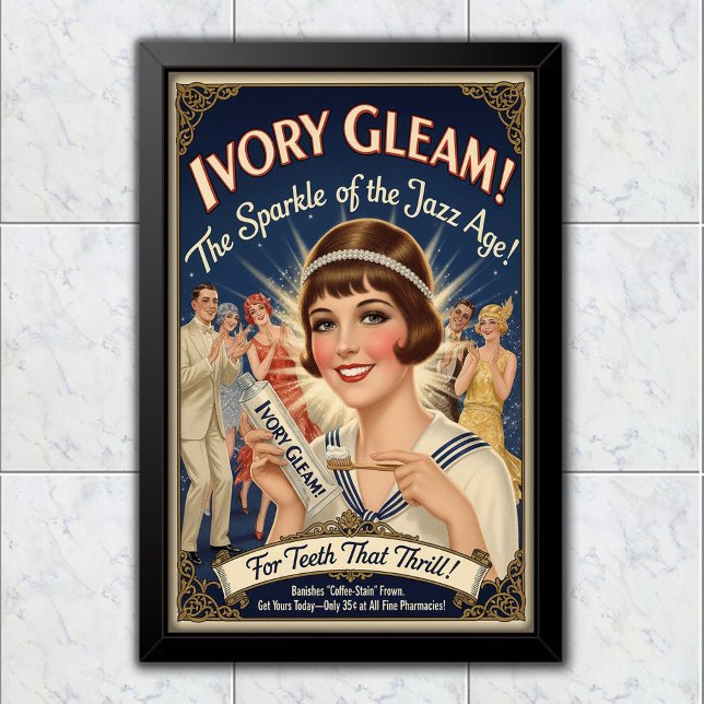 Affiche 1925 Vintage Ivory Gleam Toothpaste Advertising (Créateur téléchargé)