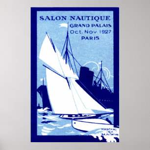 Affiche 1927 de salon nautique de Paris