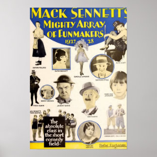 Affiche 1927 Mack Sennett Studio exposant et comédiens