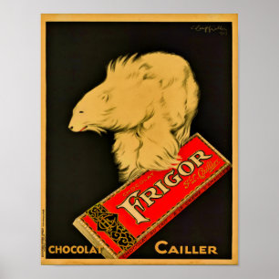 Affiche 1929 Frigor Chocolat Cailler