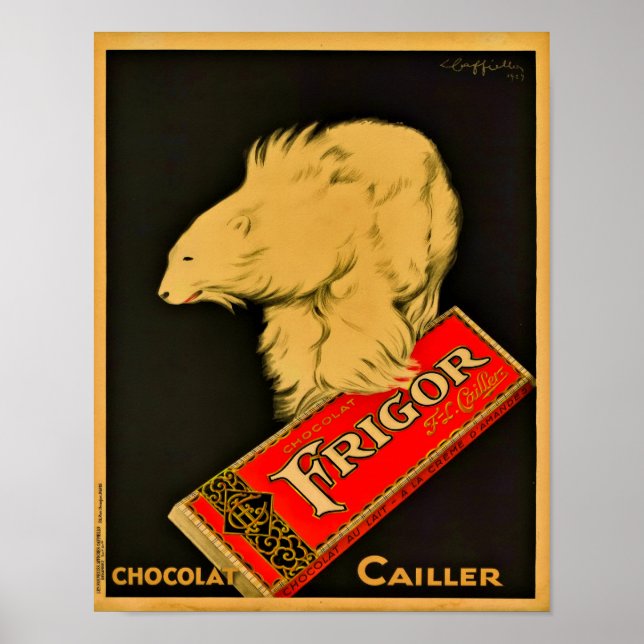 Affiche 1929 Frigor Chocolat Cailler  (Devant)